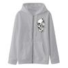 Suéter con cremallera y estampado de flores de calavera 2022 para mujer, cárdigan casual cómodo, suéter con capucha, abrigo oversize