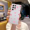 Funda de teléfono transparente estilo japonés y coreano, suave y fresca, con estampado floral rosa y de corazones para Galaxy S26, funda suave para S25 Plus