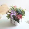 ¡Recomendado! Pintura al óleo orquídea saltarina flor artificial juego de bonsái decoración valla de madera maciza blanca decoración de pared tecnología