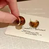 Pendientes de Resina Aguja de Plata Estilo Maillard Pendientes de Nicho de Alto Grado con Temperamento Pendientes Retro de Lujo Ligero Versátiles Venta al por Mayor para Mujeres