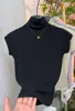 Camada Base Feminina Manga Curta Slim-Fit Elástica Gola Meia-Alta Nova 2026 Top Camiseta de Designer de Nicho de Alta Qualidade