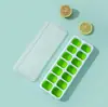 Forma de Gelo Quadrada de Silicone com 14 Compartimentos e Tampa, Molde de Gelo Quadrado de Fácil Liberação para Uso Doméstico, Fabricante de Barras de Gelo de Congelamento Rápido