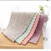 Paño de cocina Engrosado Coral Fleece Paño de cocina Absorbente de agua Paño de cocina Perezoso Limpiador sin aceite Limpiador de doble cara Limpiar Bol