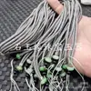 Jadegade pérola redonda de jade fivela de jade pingente de conta superior corda corda de pingente grossa ajustável corda de cordão de jade corda de corrente de suéter