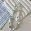 Cadena de Teléfono Fresca y Versátil, Colgante Universal para Cámara, Cordón Creativo Azul de Perlas Hecho a Mano, Decoración Colgante Estilo Ins
