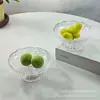 Plato alto de cristal para frutas para uso doméstico, plato creativo pequeño para exhibir postres y bocadillos, plato para dulces para recepción