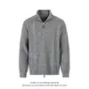 Novo casaco cardigã suéter masculino plus size estilo americano para outono e inverno com padrão de trigo e gola alta, jaqueta casual espessa da moda masculina