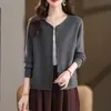 Cardigã de Malha de Primavera, Estilo Curto para Primavera e Outono, Manga Longa, Peça de Roupa Externa Elegante, Novo Estilo 2026, Suéter Estiloso, Jaqueta Feminina