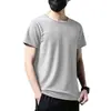 Camiseta de seda de hielo de secado rápido para hombre, venta al por mayor de fábrica, camiseta deportiva de verano, malla transpirable, manga corta, fina y fresca.