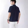 Nova camisa de linho estilosa de manga curta 2026 com gola de lapela, camisa casual masculina de corte solto, camisa masculina respirável