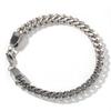 Pulsera Simple de Acero Inoxidable de 6 mm para Hombre Hip Hop Europeo y Americano Retro Personalidad Trendy Cuarteto Cadena Adelante y Atrás Outlet de Fábrica