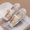 Zapatos de Princesa para Niñas, Zapatos de Cristal Rosa Luminoso para Niños, Zapatos de Suela Suave para Primavera y Verano para Niñas Pequeñas, Adecuados para Vestidos y Actuaciones