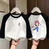 Camiseta Base de Cuello Redondo para Niñas 2026 Nuevo Estilo Ropa Interior para Niños Medianos y Mayores Polar de Doble Cara Otoño/Invierno Camiseta con Parches Manga Larga