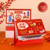 Calendario Festivo Rojo Personalizado 2027, Decoración Creativa de Escritorio de Oficina de Alto Valor con Impresión de Logo