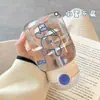 Taza de Paja Minimalista y Linda de Alta Apariencia, Vaso de Plástico de Verano, Botella de Agua Deportiva Portátil para Exteriores, Vaso Rebotante de Viaje