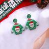 Pendientes acrílicos de Papá Noel con diseño de dibujos animados creativos y contraste de color para suéter.