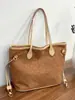 Bolso de Gamuza para Mujer Gran Capacidad 2025 Nuevo Otoño e Invierno Bolso de Hombro Retro Bolso Tote Casual para Estudiante