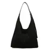 Bolsa de Ombro de Camurça Outono e Inverno Grande Capacidade Versátil Moda Simples Bolsa Tote para o Dia a Dia Textura Casual Bolsa Transversal Feminina