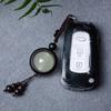 Llavero tallado DIY de sándalo verde, cadena colgante tejida para teléfono móvil Seiko, accesorios con mango Wenwan retro