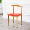 Silla de Comedor Nórdica Moderna Minimalista Silla de Comedor para Sala de Estar Taburete de Ocio para Escritorio con Respaldo Imitación Madera Maciza Arte de Hierro Silla Cuerno
