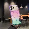 Adecuado para funda de teléfono Apple 18 Pro, funda magnética transparente estilo dopamina para iPhone 17, degradado bicolor 18 PM