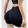 Pantalones cortos deportivos de yoga para comercio exterior transfronterizo, de cintura alta, control de abdomen, elásticos ajustados, sin costuras, de secado rápido, para mujer