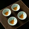 Taza de Té Maestra Fulu de Horno Ru Taza Individual Taza de Cerámica Taza de Uso Personal Taza de Calabaza Set de Té Kung Fu