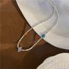 Colar de Prata Quebrada Irregular Geométrico Feminino Nicho Luxo Leve Corrente Moldada Corrente da Clavícula Elegante Simples Corrente de Pescoço com Pérola Tendência