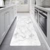 Alfombra de cocina franela marmoleada para el hogar tapete para piso tipo tira estilo ins alfombra para mesa de centro de sala se puede personalizar