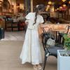 Traje Elegante Nuevo Chinoiserie Bordado Off-White para Mujer 2025 Verano Nuevo Estilo Exquisita Blusa Abotonada y Falda Conjunto de Dos Piezas