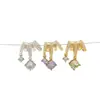 Accesorios para Joyería DIY de Cristal de Circonita de 14K Cuentas Espaciadoras de Estrella Doble Estrella Colgante para Collar de Perlas