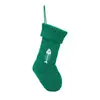 Calcetines Navideños Transfronterizos Calcetines Tejidos Bordados Calcetines Navideños Rojos Verdes Blancos Espina de Pescado Huellas de Gato Decoraciones Navideñas