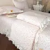 Juego de cuatro piezas de colcha de algodón lavado vintage estilo ins, colcha de verano de gasa de doble capa de algodón puro, colcha de aire acondicionado estilo princesa