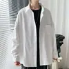 Camisa de manga larga 2026, camisa nueva de otoño de moda estilo coreano para hombre, abrigo fino de color liso de corte holgado