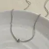 Collar de Plata S925 con Cuentas Redondas Personalizadas de Doble Capa para Mujer Estilo Coreano Diseño Nicho Accesorio de Ins Cadena para Clavícula 2025