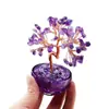 Enfeites de Árvore de Cristal Natural para Casa, Ametista Amarela, Sala de Estar, Estação de Trabalho de Escritório, Decoração de Árvore da Fortuna de Cristal