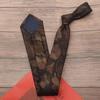Gravata de padrão listrado marrom retrô romântico francês de 8cm para vestido formal masculino estilo Yupi Sina padrinho