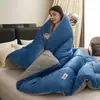 Colcha de inverno de veludo de leite transfronteiriça, colcha espessa e quente de lã de cordeiro, colcha de fleece de coral para dormitório estudantil, colcha de primavera e outono