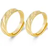 Direto da Fábrica Moda Sarja Anel de Casal de Luxo Vietnamita Banhado a Ouro Banhado a Ouro Imitação Anel Aberto de Ouro 24K