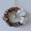 Kit de Manualidades Navideñas Estilo Rústico Americano, incluye materiales para hacer coronas, adecuado para jardines de infancia, floristerías y decoraciones de puertas interiores