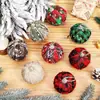 Bola de Tecido Mais Vendida da Amazon Bola Xadrez Preto e Branco Vermelho 6Cm7Cm Enfeites para Pendurar na Árvore de Natal Decorações de Bola de Espuma de Natal