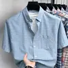 Camisas de Algodão Puro de Verão, Camisas Xadrez Retrô Masculinas para Venda Internacional, Camisas de Manga Curta para Jovens e Pessoas de Meia-Idade, Tops Masculinos da Moda para Usar por Baixo