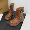 2024 Nuevas Botas con Hebilla de Cinturón Europeas y Americanas Botas Romanas Retro Botas de Cañón Bajo Botas Martin Talla 28-43 Botas de Comercio Exterior