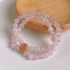 Nueva pulsera de doble capa de cristal rosa y piedra azul para mujer, simple, clásica, con accesorios de ojo de gato, estilo ins, estilo coreano, pulsera para novias
