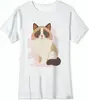 Exportación de Comercio Exterior Europeo y Americano Transfronterizo Impresión 3D Transferencia de Calor Dibujos Animados Gatito Lindo Ropa Infantil Casual Camiseta de Manga Corta de Algodón Puro