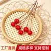 Bolas de espuma de frutas vermelhas artificiais, esferas pequenas em formato de feijão vermelho, suprimentos para artesanato DIY para arranjos de flores, decorações de cena de feriado