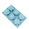Molde de Silicona con Forma de Flor de 6 Cavidades para Postre, Pastel, Horneado, Pastel de Luna, Silicona de Grado Alimenticio, Herramienta de Fácil Desmolde