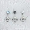 Aleación de Titanio F136 Colgante de Corazón de Zirconio con Garras de Fondo Redondo Titanio G23 Rosca Interna Cabeza de Joyería para Piercing en Labio de Zirconio