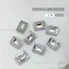 Joias para Unhas Artísticas de Açúcar Rochoso Diamantado Retangular Ângulo Reto Fundo Pontiagudo Diamante Quadrado Cubo de Gelo de Açúcar Pedras Strass para Unhas de Vidro Atacado Strass de Cristal