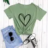Camiseta Estampada de Amor Corazón Día de San Valentín, Sitio Independiente de Comercio Exterior Camiseta de Comercio Exterior de Manga Corta con Cuello Redondo Europeo y Americano